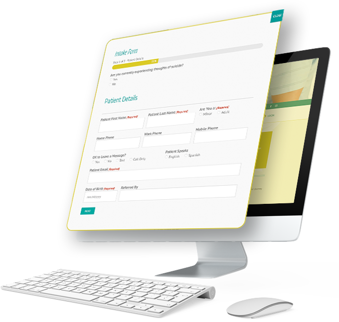 Intake form on Computer